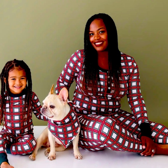 NWT Lola & Taylor - White Tartan Kids Pajama Set - Picture 5 of 6